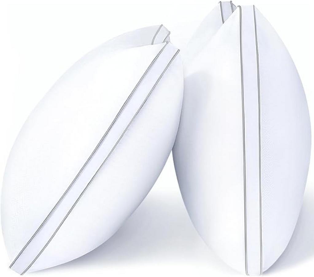 viewstar Bed Pillows Queen Size Set of 2, Firm Support Down Alternative Gusseted Pillows